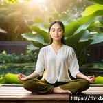Home 22 정서적 민첩성을 위한 마인드풀니스 훈련 - A serene scene of a young Asian woman practicing mindfulness meditation in a peaceful Thai garden at...
