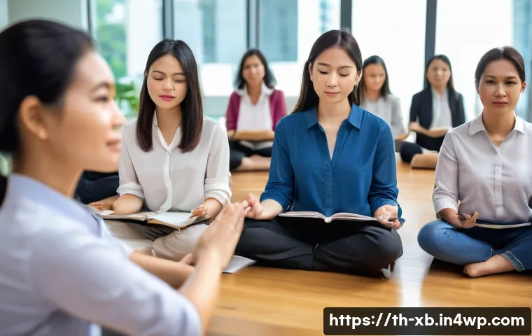정서적 민첩성 개발을 위한 교육 프로그램 - A diverse group of adult professionals participating in an emotional intelligence training workshop ...